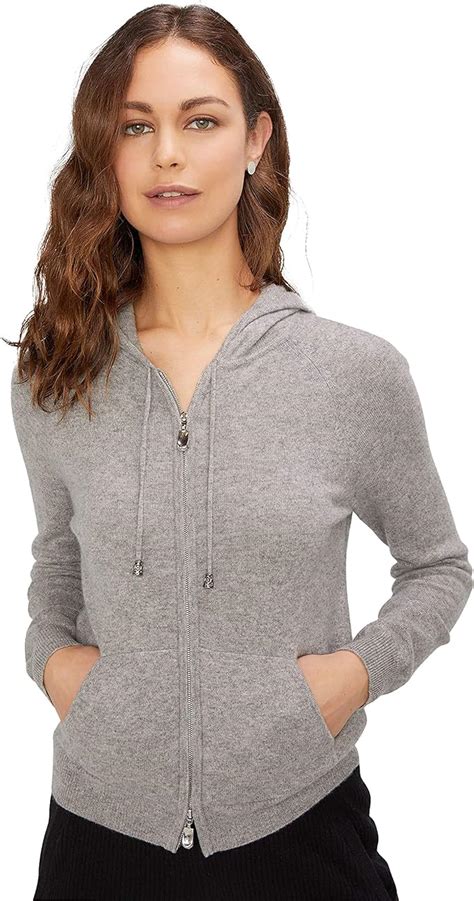 women's cashmere hoodie with zipper.